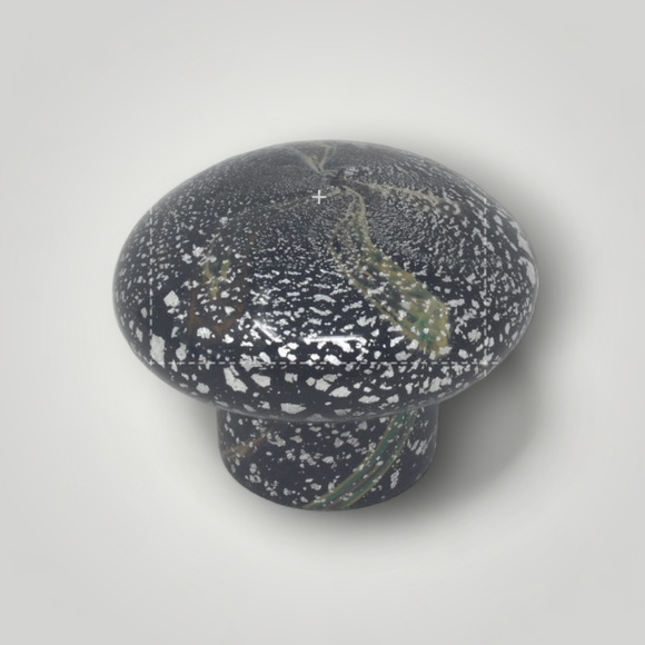 Vtg Rare Mushroom 1920-30 Murano Glass Silver Leaf Hand Blown Small Paperweight - Picture 2 of 6